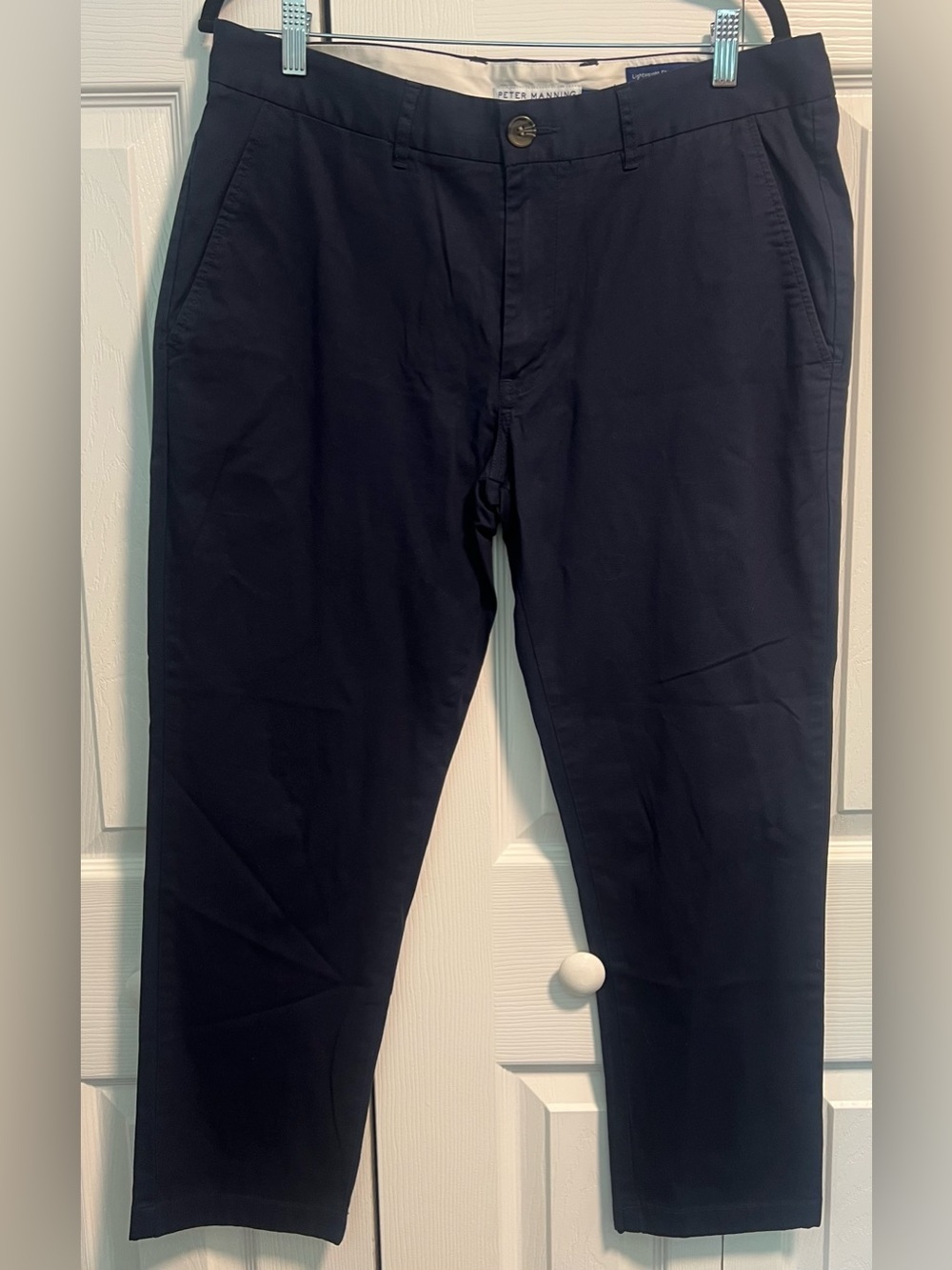 Men's Peter Manning NYC Navy Slim Fit Lightweight Stretch Chinos - 34x27